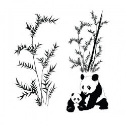 Sticker famille panda