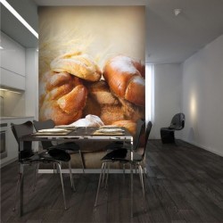 Photo mural blé et croissants